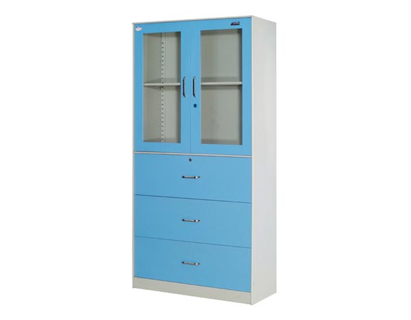 圓邊三屜玻璃多用柜MOD.YJ-C143